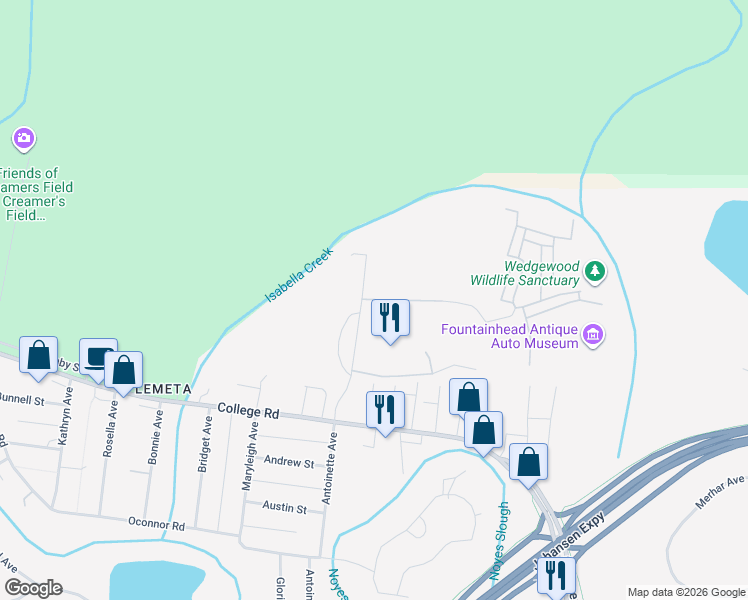 map of restaurants, bars, coffee shops, grocery stores, and more near 412 Wedgewood Drive in Fairbanks