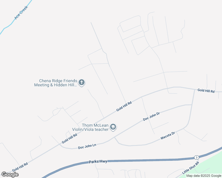 map of restaurants, bars, coffee shops, grocery stores, and more near 2668 Gold Hill Road in Fairbanks