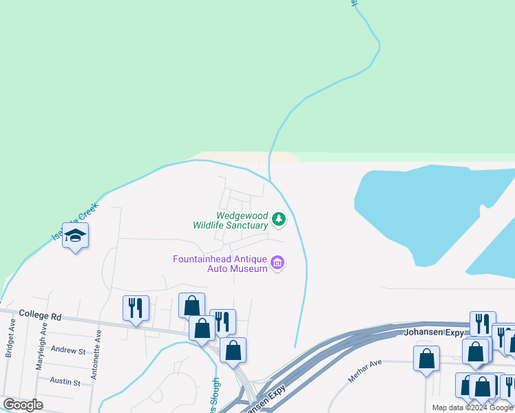 map of restaurants, bars, coffee shops, grocery stores, and more near 318 Wedgewood Drive in Fairbanks