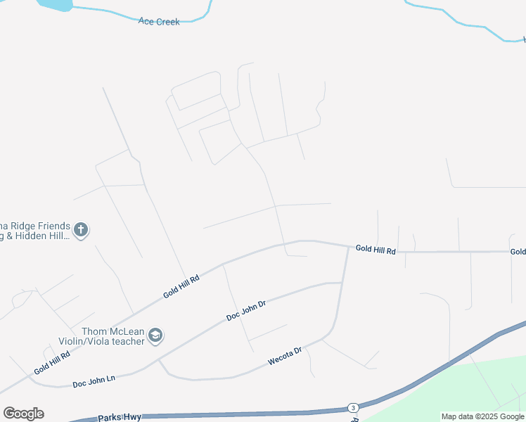 map of restaurants, bars, coffee shops, grocery stores, and more near 2610 Lucky Law Court in Fairbanks