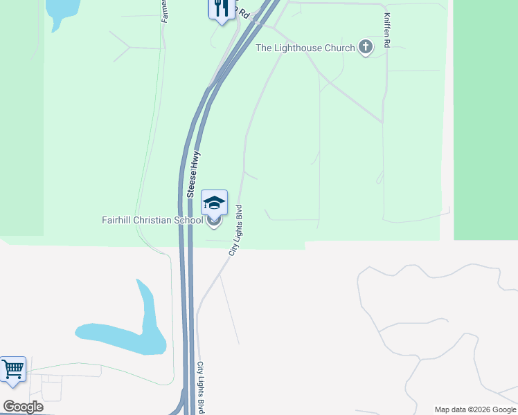 map of restaurants, bars, coffee shops, grocery stores, and more near 115 Gruening Way in Fairbanks