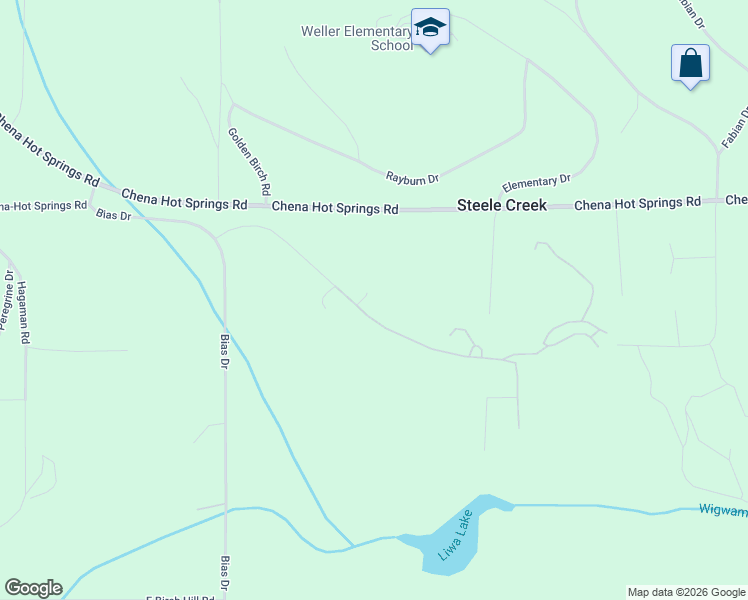 map of restaurants, bars, coffee shops, grocery stores, and more near 552 Wigwam Way in Fairbanks