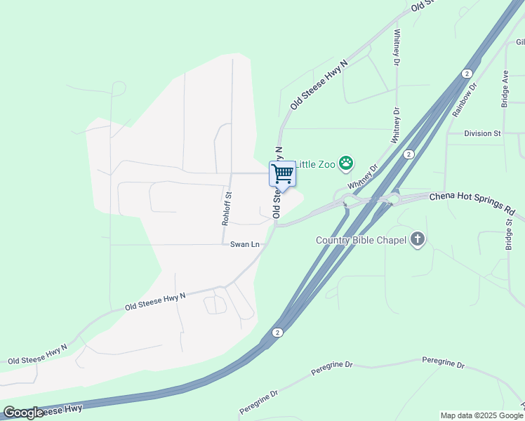 map of restaurants, bars, coffee shops, grocery stores, and more near 223 Division St in Fairbanks