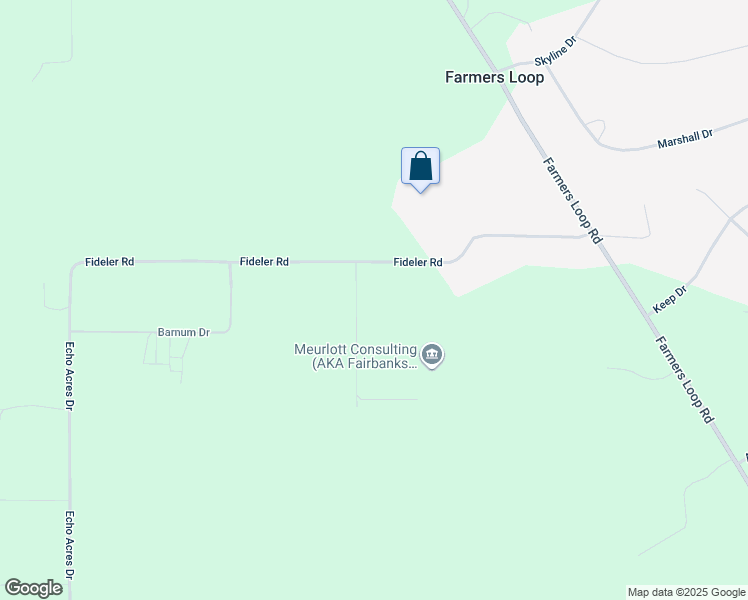 map of restaurants, bars, coffee shops, grocery stores, and more near 601 Fideler Road in Fairbanks