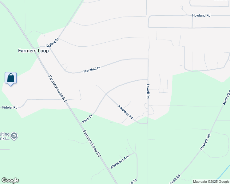 map of restaurants, bars, coffee shops, grocery stores, and more near 754 Arkansas Road in Fairbanks