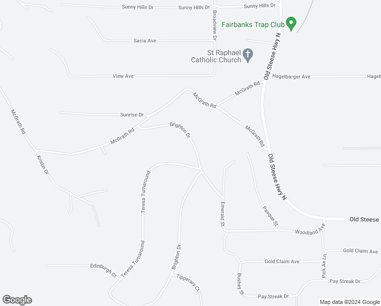 map of restaurants, bars, coffee shops, grocery stores, and more near 60 Teresa Turnaround in Fairbanks
