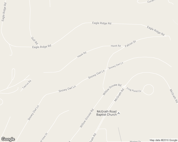 map of restaurants, bars, coffee shops, grocery stores, and more near 246 Snowy Owl Lane in Fairbanks