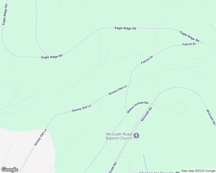map of restaurants, bars, coffee shops, grocery stores, and more near 246 Snowy Owl Lane in Fairbanks