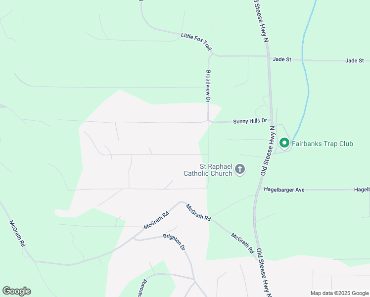 map of restaurants, bars, coffee shops, grocery stores, and more near 1149 Broadview Drive in Fairbanks