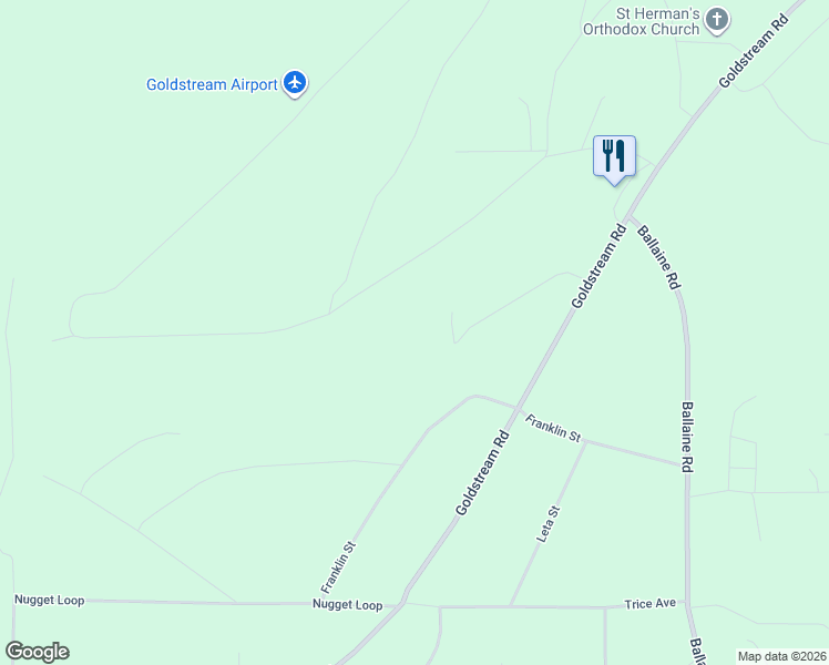map of restaurants, bars, coffee shops, grocery stores, and more near 2266 Okta Way in Fairbanks