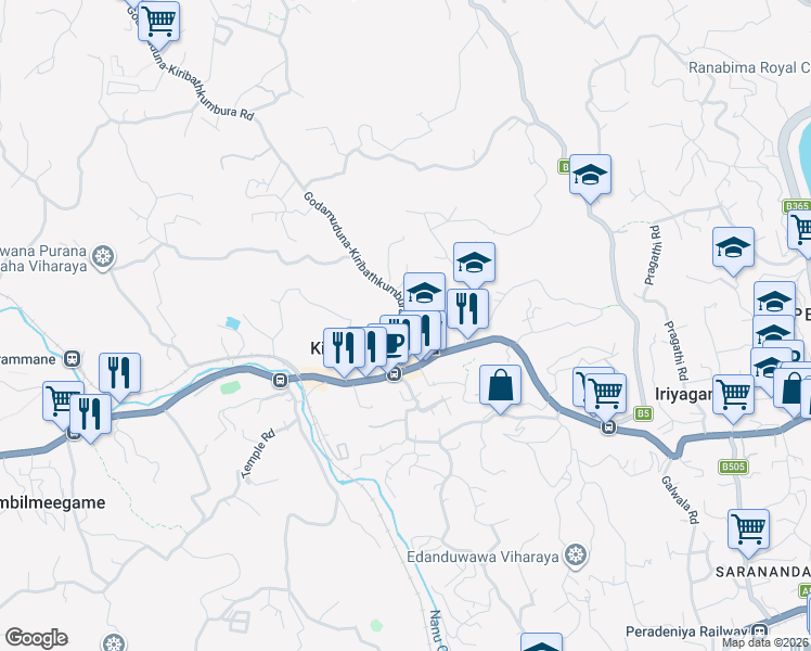 map of restaurants, bars, coffee shops, grocery stores, and more near Kiribathkumbura Wathurakumbura Road in Kiribathkumbura