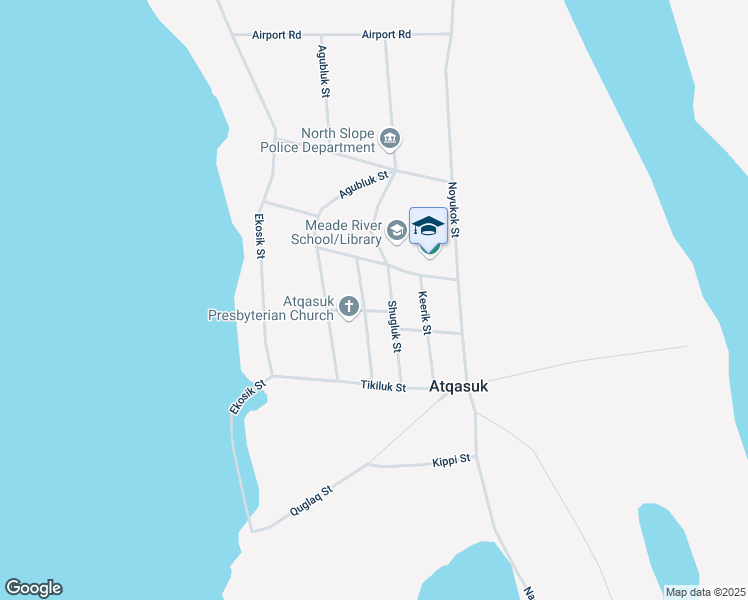 map of restaurants, bars, coffee shops, grocery stores, and more near 418 Nashaknik Street in Barrow