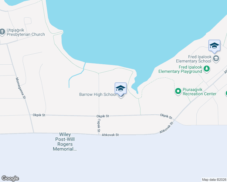 map of restaurants, bars, coffee shops, grocery stores, and more near 1959-1965 Takpuk Street in Barrow