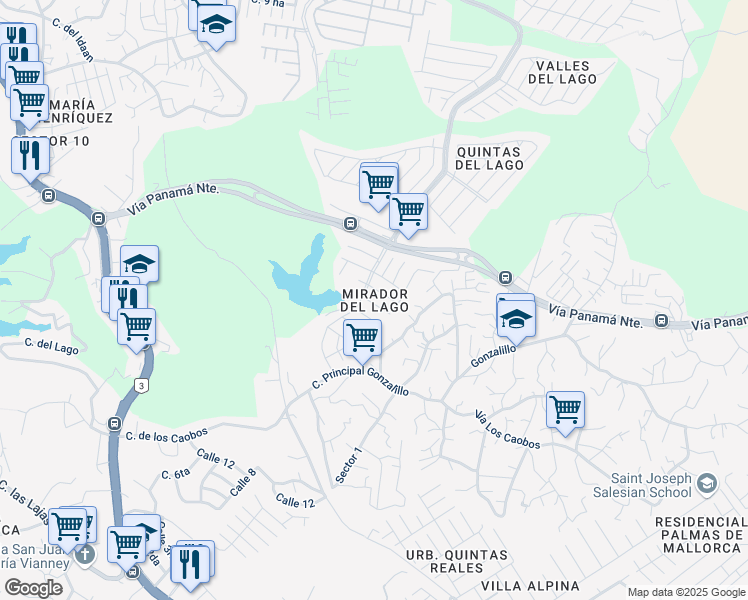 map of restaurants, bars, coffee shops, grocery stores, and more near 100 Calle 100 in Panamá