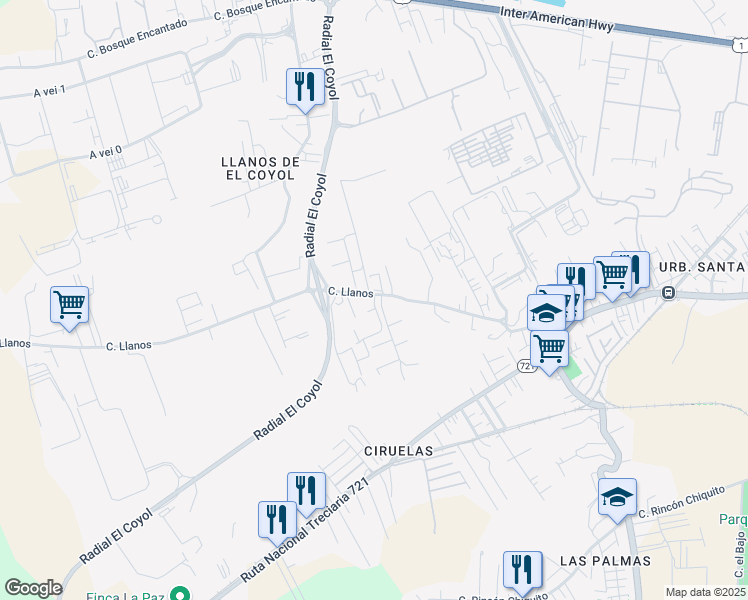 map of restaurants, bars, coffee shops, grocery stores, and more near Coyol-Siquiares in San Antonio