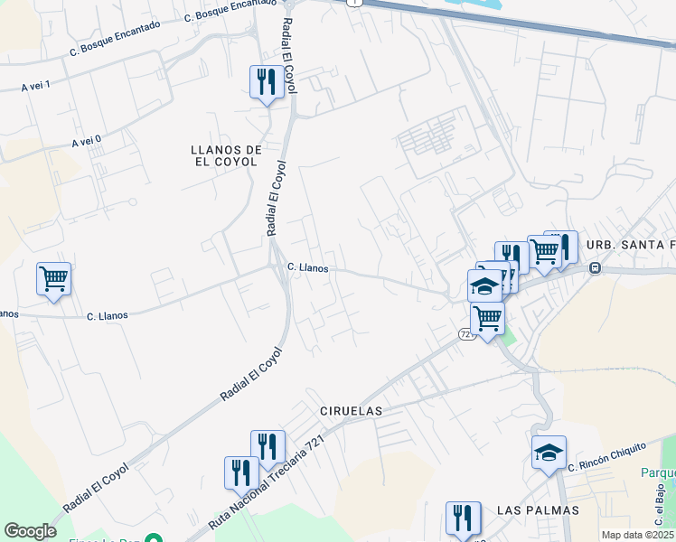 map of restaurants, bars, coffee shops, grocery stores, and more near Coyol-Siquiares in San Antonio