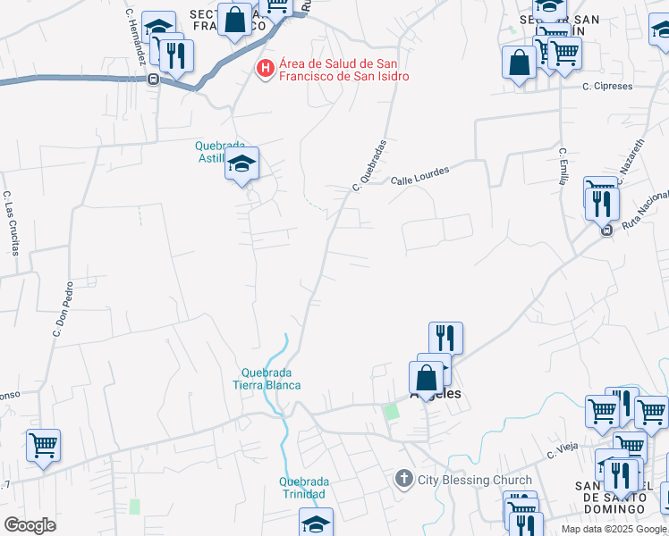 map of restaurants, bars, coffee shops, grocery stores, and more near in Santo Domingo